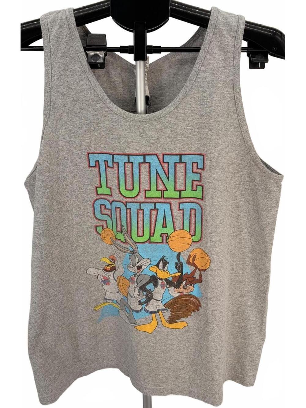 Gildan Tune Squad Tank Top Size M Gray Classic Cartoon Streetwear